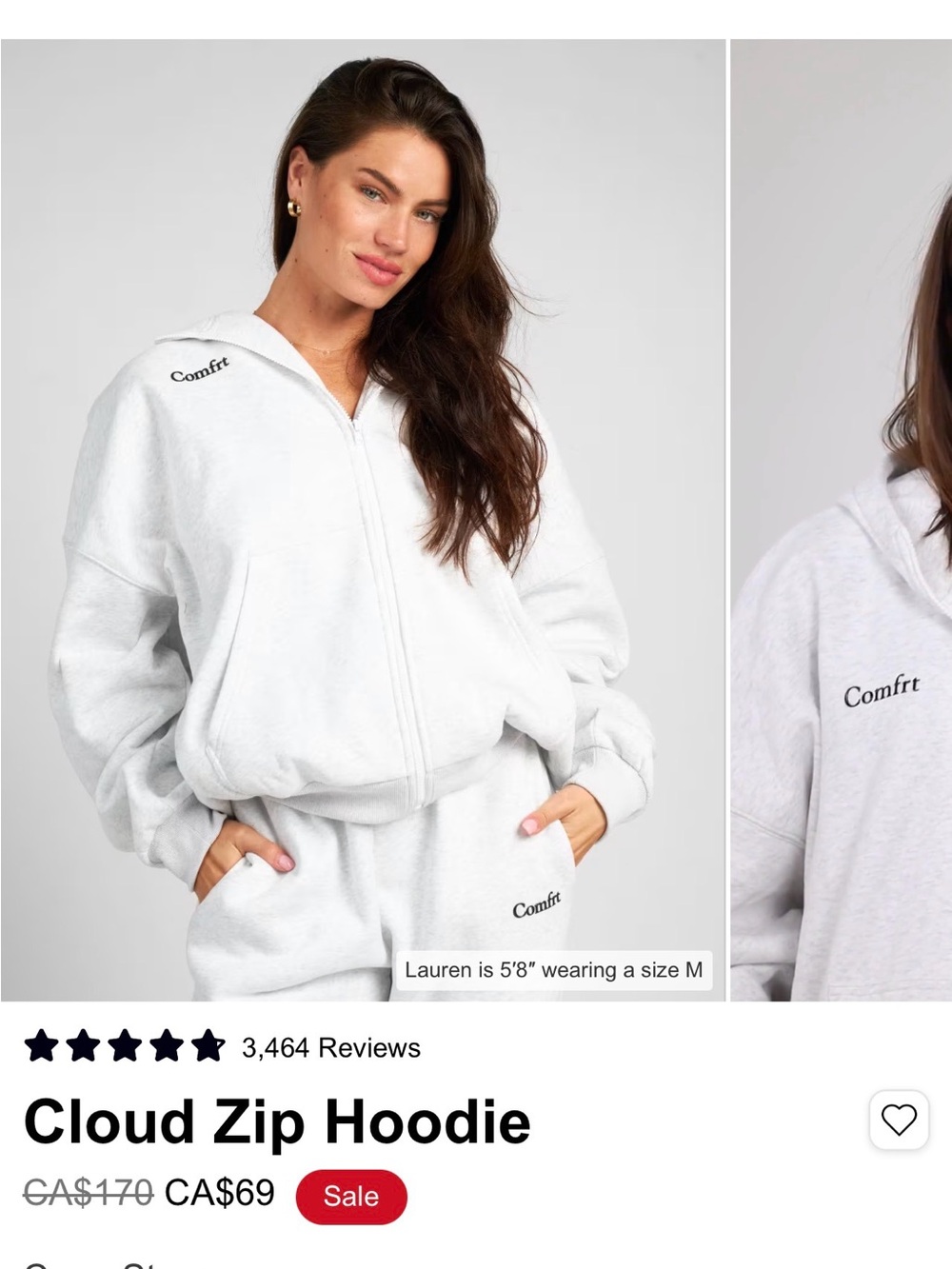 Comfrt Cloud Zip Hoodie - White
